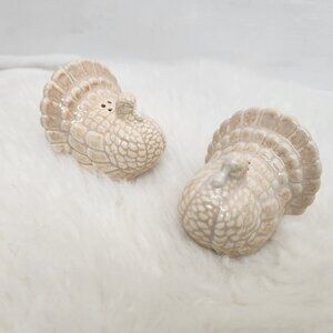 Turkey Salt Pepper Shakers Ceramic Glazed Thanksgiving Fall